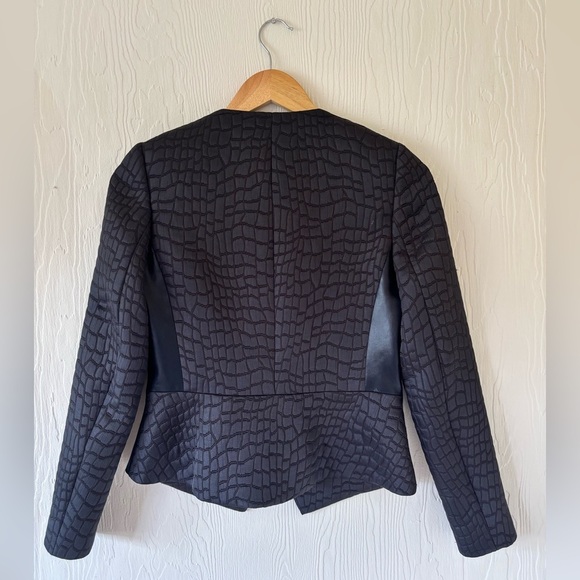 Judith and Charles Black Snake Print Jacquard Leather Blazer Jacket Asymmetrical - Picture 8 of 10